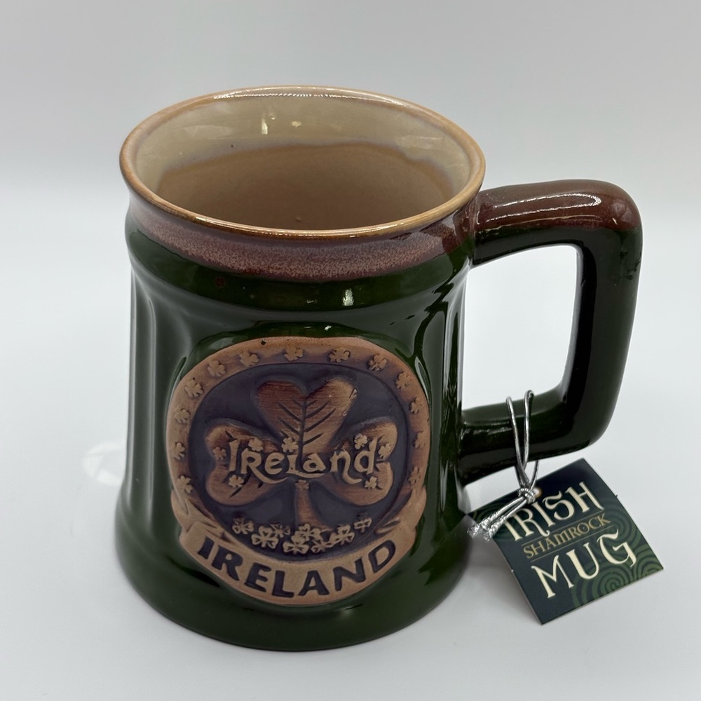 Shamrock Gift Company Pottery Mug Green  Ireland  St Patrick’s Day New 12 Oz